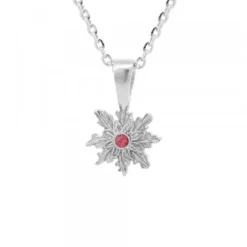 Colgante Basic Colors Plata y Circonita Roja 10mm