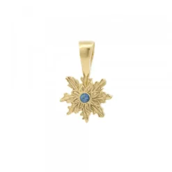 Colgante Basic Colors Plata Dorada y Circonita Azul 10mm