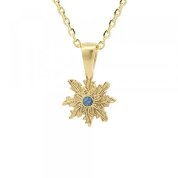 Colgante Basic Colors Plata Dorada y Circonita Azul 10mm