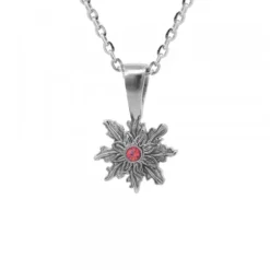 Colgante Basic Colors Rutenio y Circonita Roja 10mm