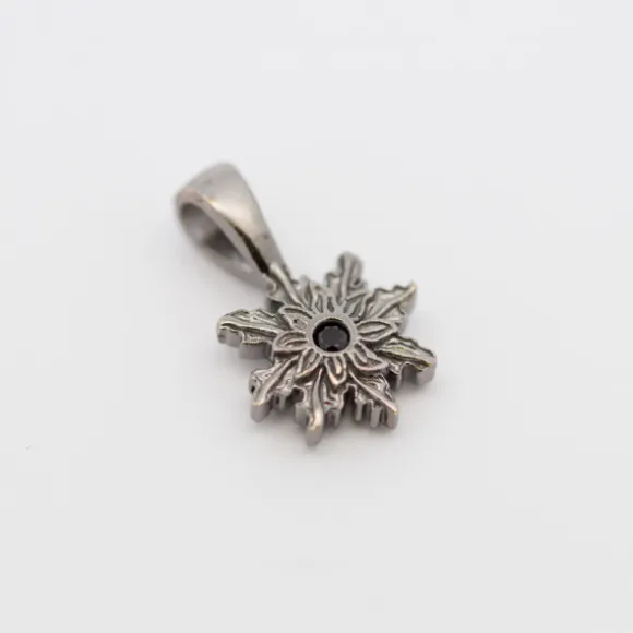 Colgante Basic Colors Rutenio y Circonita Negra 10mm