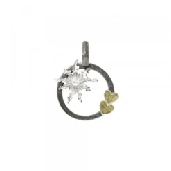 Colgante Bihotzak Plata y Lámina de Oro