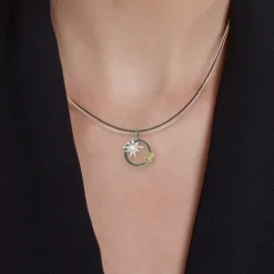 Colgante Bihotzak Plata y Lámina de Oro