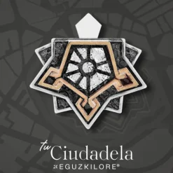 Colgante Ciudadela de Plata con láminas de Oro