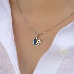 Colgante Colgante Mountain Plata y Esmalte AzulPlata con Esmalte Azul