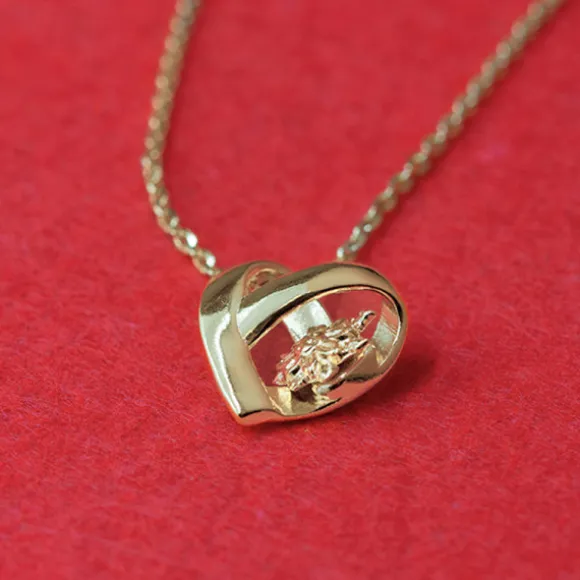 Colgante Corazón San Valentín Plata Dorada