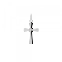 Colgante Cruz Lámina Plata 20mm