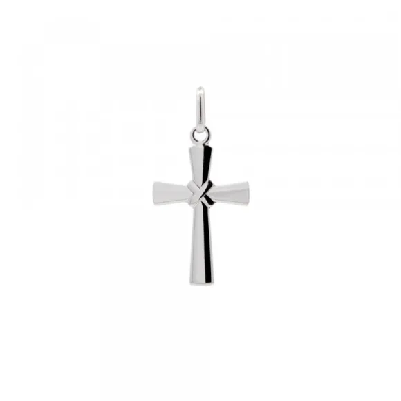 Colgante Cruz Lámina Plata 20mm