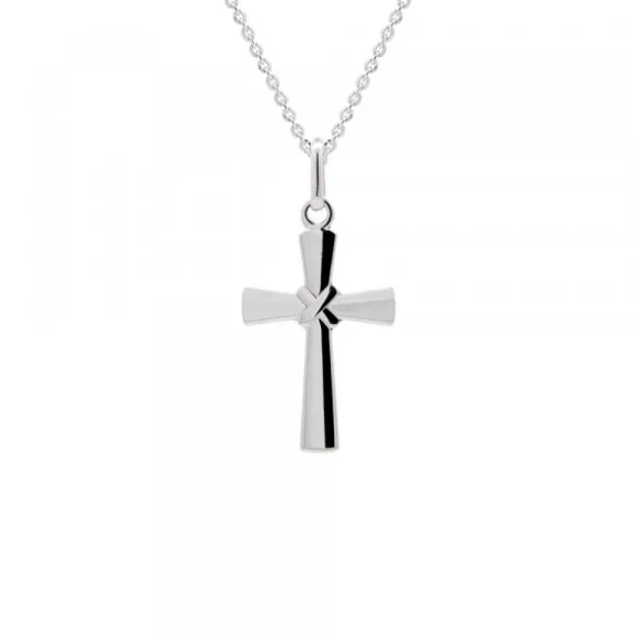 Colgante Cruz Lámina Plata 20mm