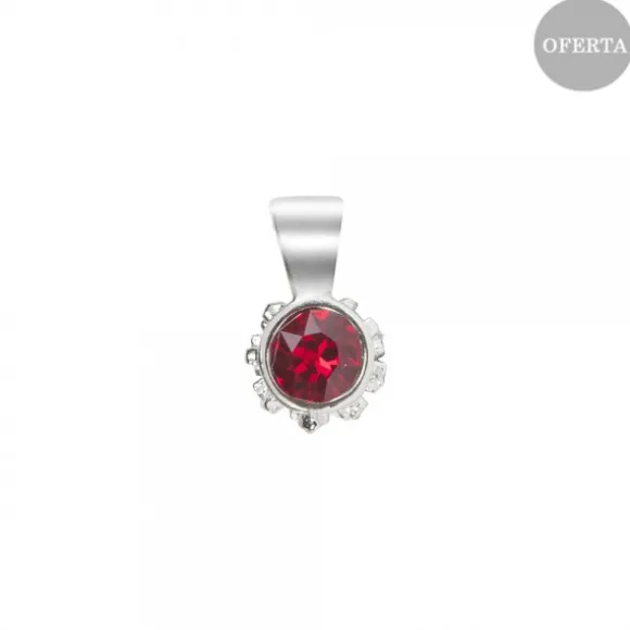 Colgante Distira Plata y Cristal Rojo