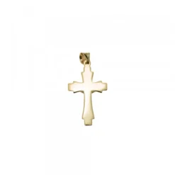 Colgante Doble Cruz Cristo Oro Bicolor