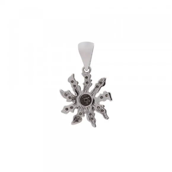 Colgante Eguzkilore de Plata y Circonitas Multicolor