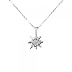 Colgante Eguzkilore Oro Blanco y Brillante 12mm