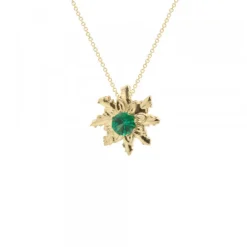 Colgante Eguzkilore Oro con Esmeralda