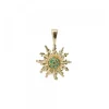 Colgante Eguzkilore Oro y Circonitas Verdes 14mm