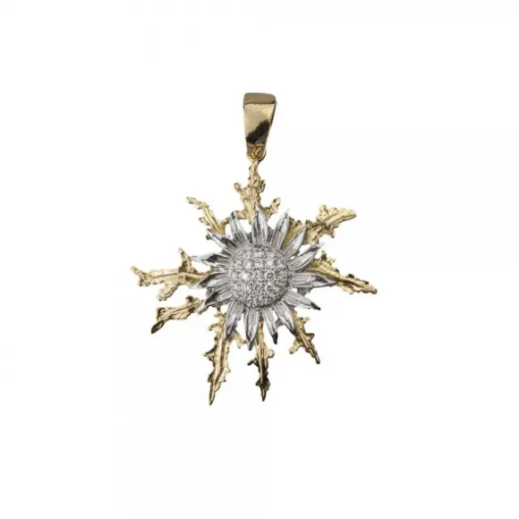 Colgante Eguzkilore Oro y Diamantes 37mm