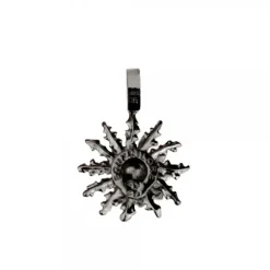 Colgante Eguzkilore Plata Negra y Circonitas Verdes 21mm