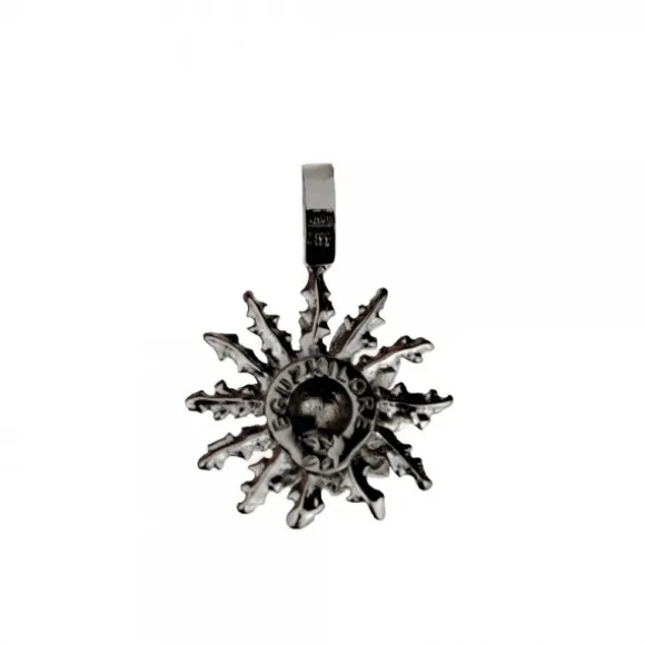 Colgante Eguzkilore Plata Negra y Circonitas Verdes 21mm