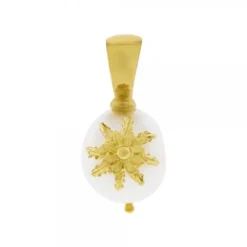 Colgante Eguzkilore Plata Dorada y Perla