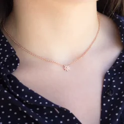 Colgante Eguzkilore Plata Rosa 8mm