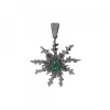 Colgante Eguzkilore Plata Negra y Circonitas Verdes 29mm