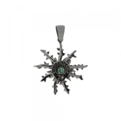 Colgante Eguzkilore Plata Negra y Circonitas Verdes 29mm