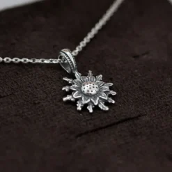 Colgante Eguzkilore Plata Envejecida 14mm