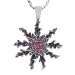 Colgante Eguzkilore Plata y Circonitas Moradas 45mm