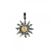 Colgante Eguzkilore Plata Negra y Dorado 21mm