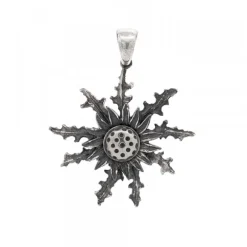 Colgante Eguzkilore Plata Envejecida 37mm