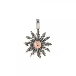 Colgante Eguzkilore Plata Envejecida y Rosa 21mm