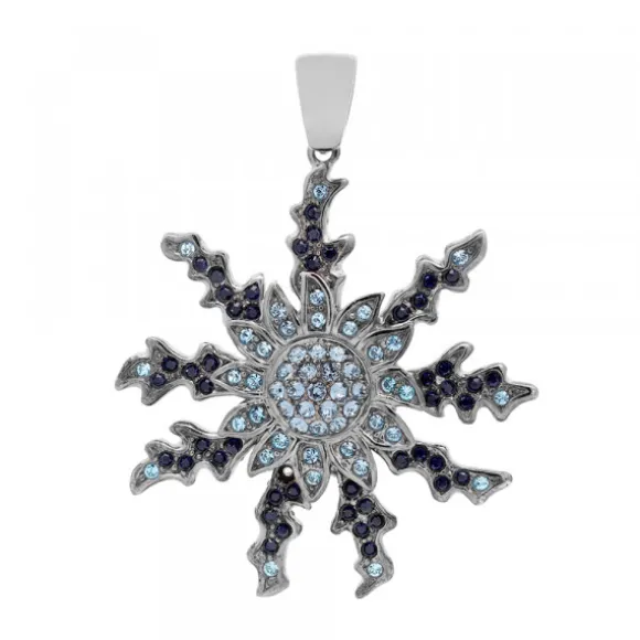 Colgante Eguzkilore Rutenio y Circonitas Azules 45mm