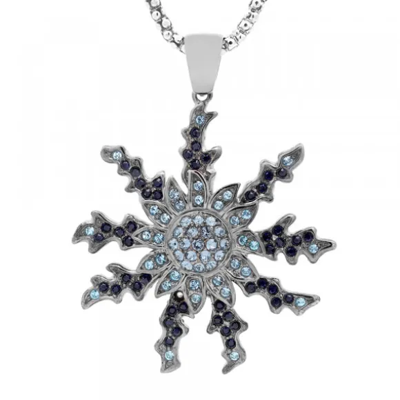 Colgante Eguzkilore Rutenio y Circonitas Azules 45mm