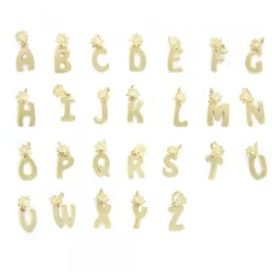 Colgante Inicial Plata Dorada 10mm