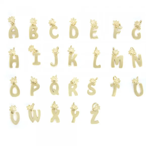 Colgante Inicial Plata Dorada 10mm