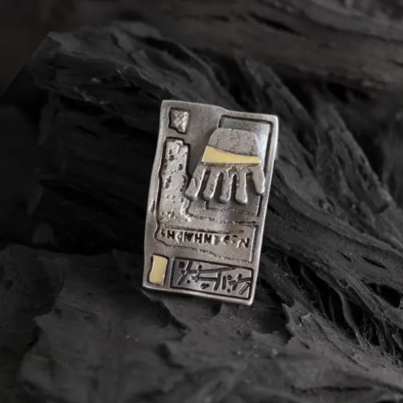 Colgante Irulegi Cuadrado Plata y Lámina de Oro