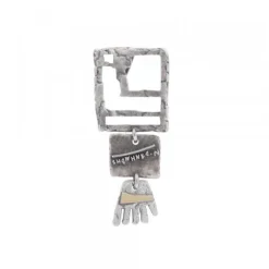 Colgante Irulegi Largo Plata y Lámina de Oro