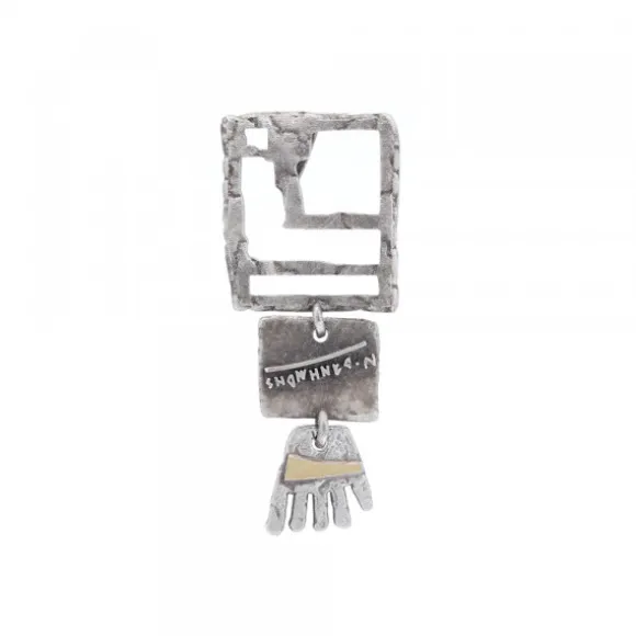 Colgante Irulegi Largo Plata y Lámina de Oro