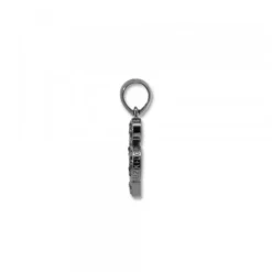 Colgante Lauburu Plata Negra y Circonitas Negras