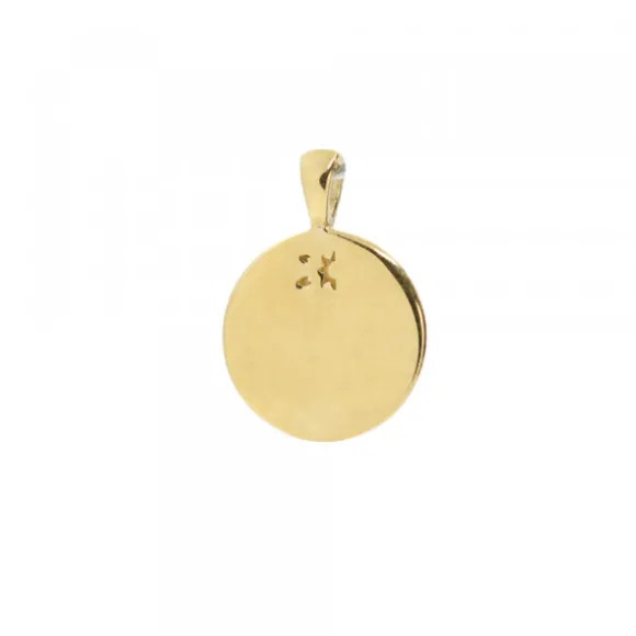 Colgante Lauburu Redondo Plata Dorada 13mm Personalizable