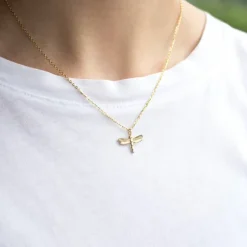 Colgante Libélula de Plata Dorada