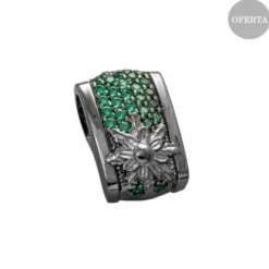 Colgante London Plata Negra y Circonitas Verdes