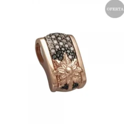 Colgante London Plata Rosa y Circonitas Marrones