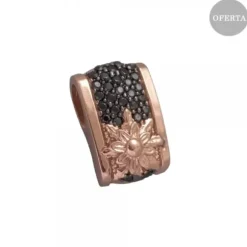 Colgante London Plata Rosa y Circonitas Negras