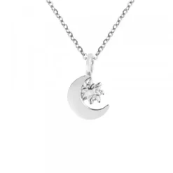 Colgante Luna y Eguzkilore Plata