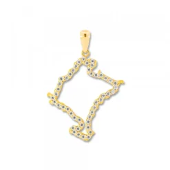 Colgante Mapa de Navarra de Oro con Circonitas