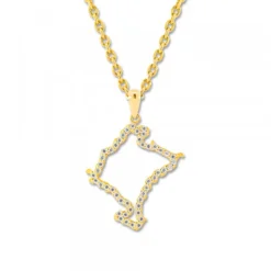 Colgante Mapa de Navarra de Oro con Circonitas