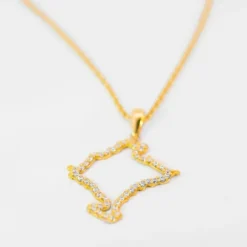 Colgante Mapa de Navarra de Oro con Circonitas