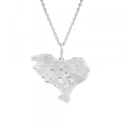 Colgante Mapa Euskal Herria y Lauburu Plata de 1ª Ley (925mm)