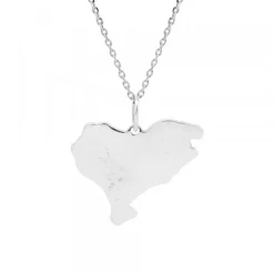 Colgante Mapa Euskal Herria y Lauburu Plata de 1ª Ley (925mm)